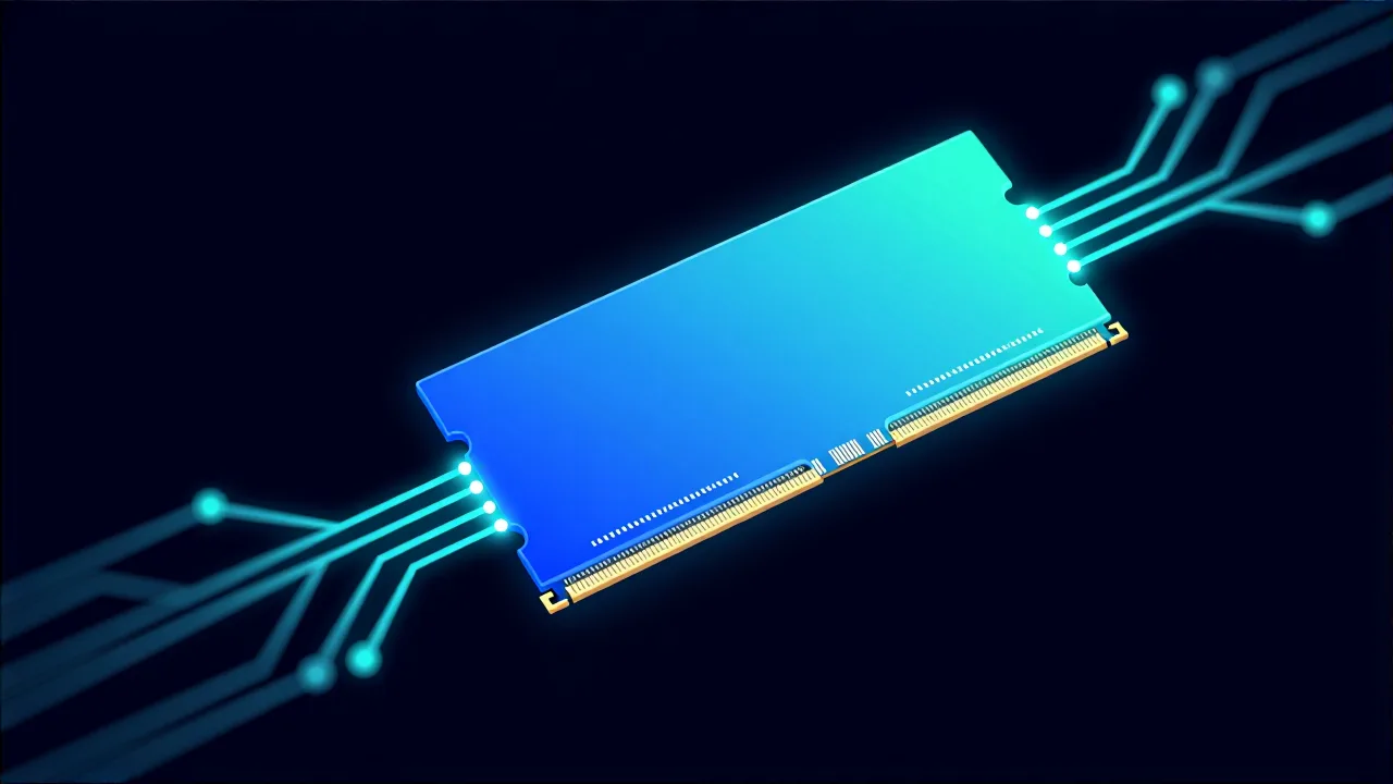 RTX 5060 Ti 16GBのVRAMを表すメモリモジュールと回路のイメージ（ローカルLLM検証）